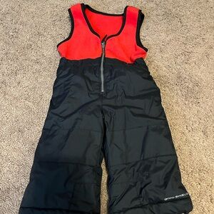 Columbia Red and Black snow bibs 18 months